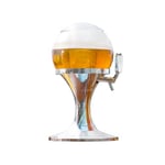 Éplucheur à bière réfrigérée – Distributeur de boissons 3,5L, adapté pour fêtes et événements, avec compartiment à glace, en acrylique, 24 x 24 x 42 cm, argent