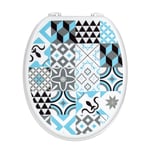 Universal Classic Oval Shaped Design Toilet Seat & Fixings Tile Pattern Print