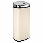 50L Kitchen Sensor Bin Automatic Waste Dustbin Home Office Chrome Lid Cream Bin