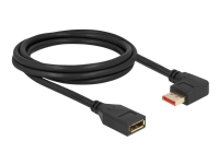 Delock - DisplayPort-förlängningskabel - DisplayPort (hane) vinklad till DisplayPort (hona) - DisplayPort 1.4 - 2 m - 8K60 Hz (7680 x 4320) stöd - svart