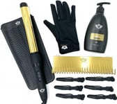 Foxy Locks Gold Plated Curling Wand Gift Set with Hair Holder & Argan Oil Mask