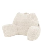 icon Teddy Bear Cuddle Cushion, Natural, Extra Large Fluffy Sherpa Fleece Bean Filled Back Support Reading Pillow for Bed