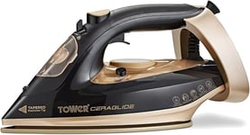 Tower T22021GLD Ceraglide Steam Iron with Fast Heat-Up, Extra Long 3 Metre Power