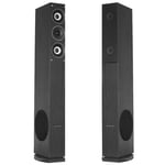 Pair 6.5" Black Hifi Speakers Bass Subwoofer Home Cinema Column Tower Set 500W