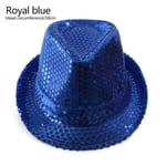 Sequins Cap Party Jazz Hat Dance Show Royal Blue