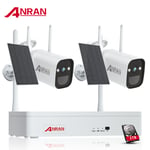 ANRAN Security Camera System Battery Solar Powered Outdoor Wireless CCTV Audio