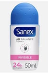 3x Sanex pH Balance Dermo Invisible Roll On Antiperspirant 24h Restoring 50ml