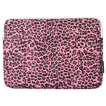 CanvasArtisan Sleeve med Leopardmønster for Bærbar PC / Macbook 15&quot; - (39 x 28 x 2 cm) - Rosa Leopard