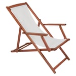 Folding FSC Eucalyptus Wooden Deck Chair Beach Sun Lounger