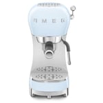 Smeg ECF02PBUK Espresso Coffee Machine with 15 Bar Pump, 1350W, Pastel Blue