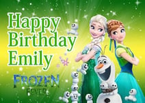 Disney Princess Anna Elsa Frozen Fever Icing Birthday Cake Topper A4