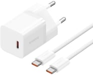 Wall Charger Baseus Gan5s, 30W, 3A, 1 X Usb-C, With Usb-C Cable, White P10110902213-00