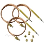 3 x UNIVERSAL Thermocouple Kit 900mm & Fixings Gas Boiler Oven Cooker Grill