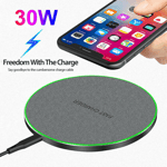 30W Fast  Wireless Charger Mat Charging Pad For Samsung S23 S21 S20+ S10 Note20