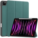 EIDERWOOD iPad Air 13" (2025 / 2024) Tri-fold Konst Läder Fodral med Apple Pencil Hållare - Grön