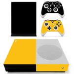 DOTBUY Vinyl Decal Full Body Skin Sticker For Microsoft Xbox One S Console And 2 Controllers And Kinect 2.0 (Mix Black-Yellow)