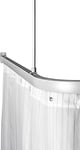 Tringle à rideau de douche STABIL 900 * 900 mm. avec raccordement au plafond (Silvergrey)