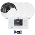 Q Acoustics E120 White Bluetooth Ceiling Speaker System with DAB+ Radio 4 xNCSS6