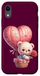 iPhone XR Valentine Teddy Bear Pink Flower Hot Air Balloon Case
