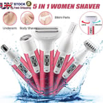 5 in1 Lady Electric Shaver Facial Hair Women Removal Bikini Epilator Leg Body UK