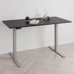 Höj och sänkbart skrivbord PREMIUM, 2 motorer, digital, grått stativ, svart bordsskiva 160x80 cm