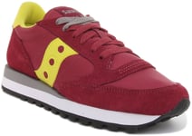 Saucony Womens Jazz Original Lace Up Trainers In Wine Colour Size UK 3 - 8