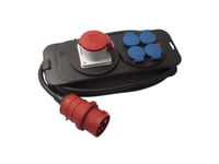 Cee/Dk Kompakt Kraftomvandlare, 400V/16A + 4 Dk-Kontakt, 2M Kabel