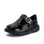 Kickers Infant Girl's Kick T Bar Vegan Patent School Uniform Shoe, Vegan Black, 9 UK Child