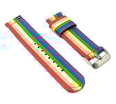 System-S Bracelet 20mm en nylon pour Samsung Galaxy Watch 4 Smartwatch Multicolore, Multicolore (arc-en-ciel), Eine Grösse