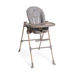 Chicco Polly Essential Chaise Haute pour Bébés de 0 Mois à 15 kg, Chaise haute évolutive, 3 Positions d'Inclinaison, 7 Niveaux de Hauteur, Pliable et Compacte, Tissu en Polyester Recyclé, Gris clair