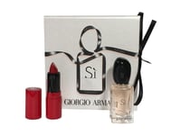 GIORGIO ARMANI Si 7ml EDP Gift Set With Lipstick Rouge Ecstasy 400 1.5ml