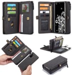 CASEME Samsung Galaxy S20 Plus Retro läder plånboksfodral - Grå