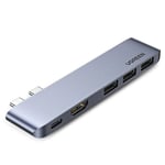 Ugreen Hub 2xUSB-C till USB-C PD / HDMI / 3x USB 3.0 för MacBook Pro / Air - Grå