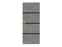 Nordlinger Kit de rénovation pour porte intérieure Décor gris agate 890515-4 feuilles de placage 85 x 50 cm & 3 profils noirs 85 x 2 cm