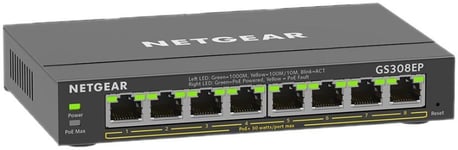 NETGEAR - 8 Port PoE+ Ethernet Plus Gigabit Managed Switch, 62W PoE Budget