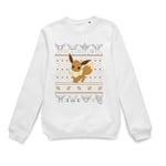 Pokemon Eevee Christmas Jumper - White - XXL - White