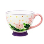The Leonardo Collection Lesser & Pavey Ceramic Teacup Footed Mug Footed Mug for Tea & Coffee | Lavender & Bees Cosmos Coffee Mug & Tea Cups for Home, Office or Shops - Lynsey Johnstone