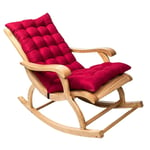 Rocking Chair Cushions, Sun Lounger Cushion Pads, Lounge Chair Cushions Thicken Lengthen Folding Wicker Chair pads Patio Furniture Overstuffed Bench Cushion 120*50cm (2PCS-Wine)