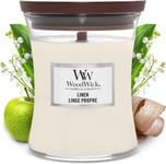 Woodwick Linen Medium Jar Candle White