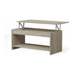 HAPPY Table basse transformable style contemporain lamine chene sonoma - L 100 x l 50 cm - Marron