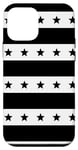 Coque pour iPhone 12 mini White Black Stars on Stripes and Lines Circus USA Pattern