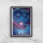 E.T. The Extra-Terrestrial X Ghoulish Print Giclee Art Print - A4 - Black Frame