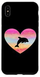 Coque pour iPhone XS Max Dauphin dans un cœur coloré I Love Dolphins Lover Couleur pastel