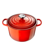 Le Creuset - Signature støpejernsgryte rund 24 cm 5L cerise