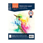 Florence Vaessen Creative Papier Aquarelle Pressé à Chaud A4, Blanc, 300 GSM, Qualité d'artiste, Surface Lisa, 100 Feuilles pour Peindre, Handlettering, Projets d'art et Plus Lisse