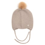 HUTTEliHUT SOFT hat knit wool w/pompom – camel - 12-18m