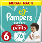 Pampers Baby Dry Pants, Size 6 (76 Pants - 4 Packs of 19)