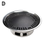 Tabletop Outdoor Stainless Steel Smoker BBQ, Round Portable BBQ Grill Charcoal Stainless Steel Foldable Charcoal Barbecue Smoker BBQ for Picnic Garden Camping Travel 34.5 * 12Cm