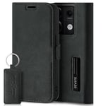 SURAZO Étui de Protection Fin magnétique pour Redmi Note 13 Pro 5G - en Cuir véritable - avec Compartiment pour Cartes - Protection RFID - À Rabat - en Cuir véritable - Gris foncé