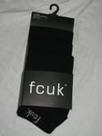 BNWT - FRENCH CONNECTION FCUK   Mens Trainer Socks  -  3 Pairs  Black   7 - 11